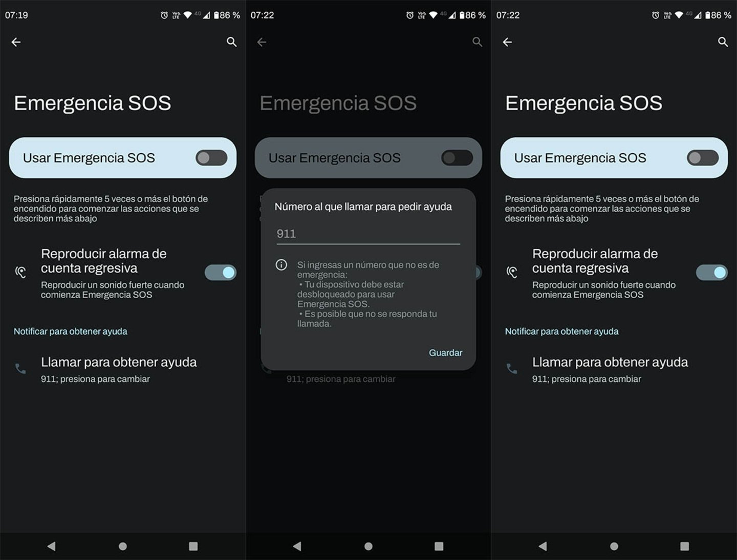 Emergencia SOS Android