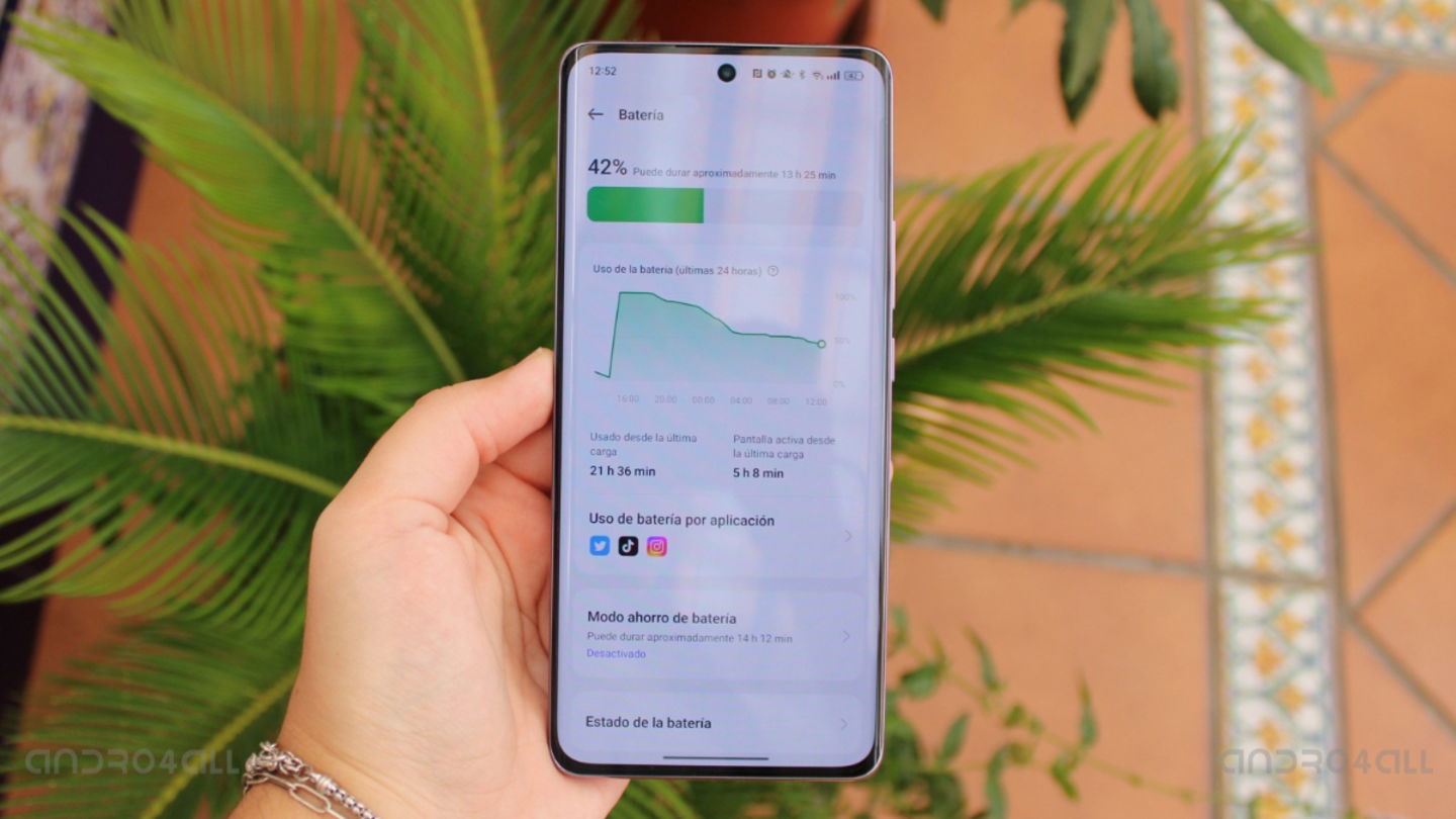 Menú de batería del OPPO Reno 10 Pro 5G