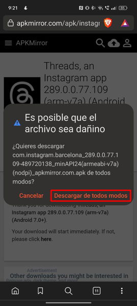 Cómo instalar Threads en tu móvil aunque no esté disponible en tu país