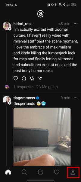 Cómo ver primero las publicaciones de la gente que sigues en Threads