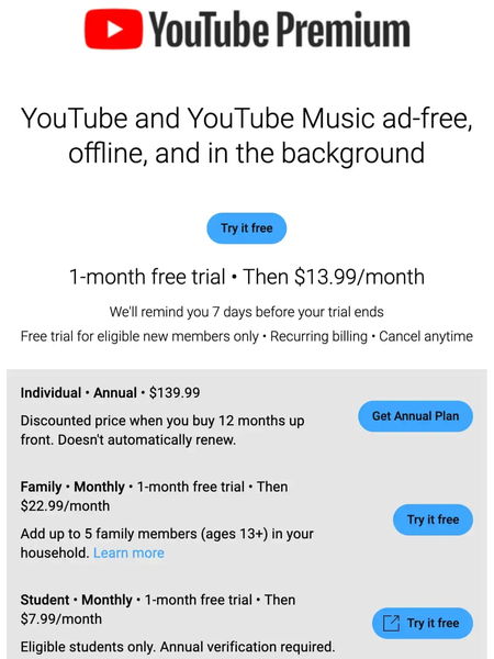 YouTube Premium sube de precio en Estados Unidos: ¿cuánto tardará en llegar a España?