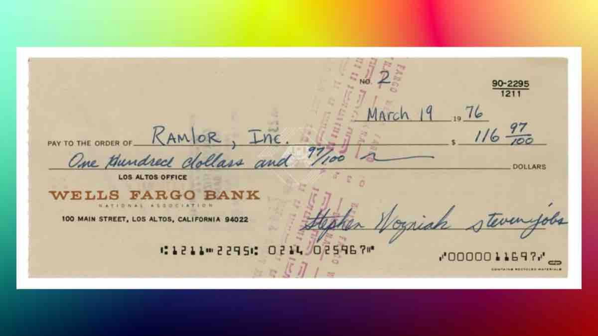 Un cheque firmado por Steve Jobs y Steve Wozniak sale a subasta por 50. ...