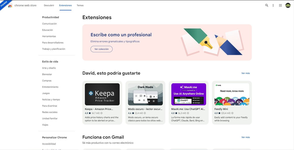 La Chrome Web Store cambia por completo su diseño 5 años después: así puedes probarla