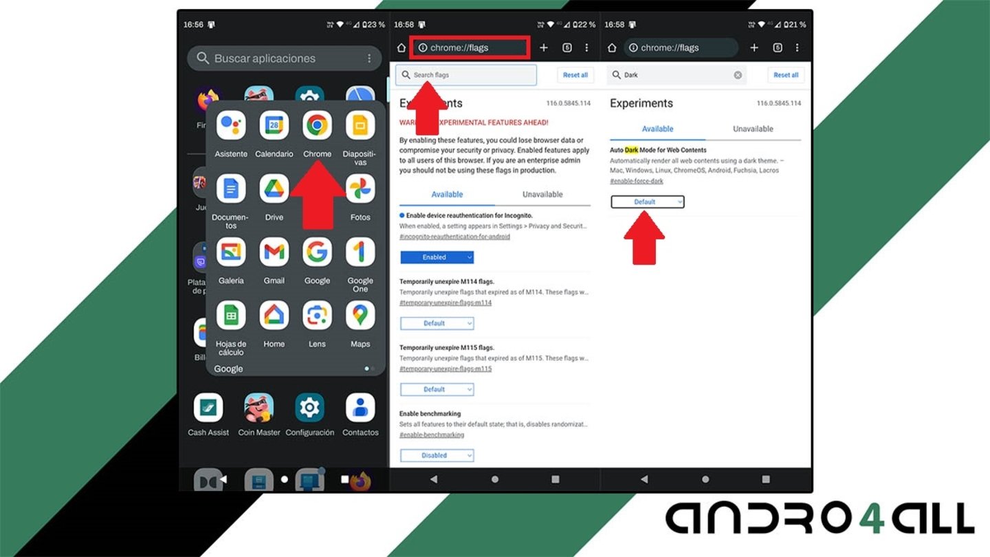 Entrar en Chrome Flags desde Android