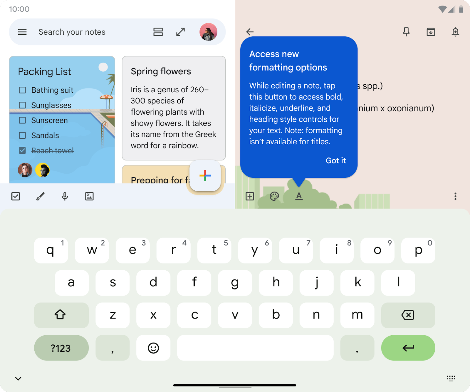 Google Keep evoluciona con su nueva función: así puedes dar formato al texto de tus notas