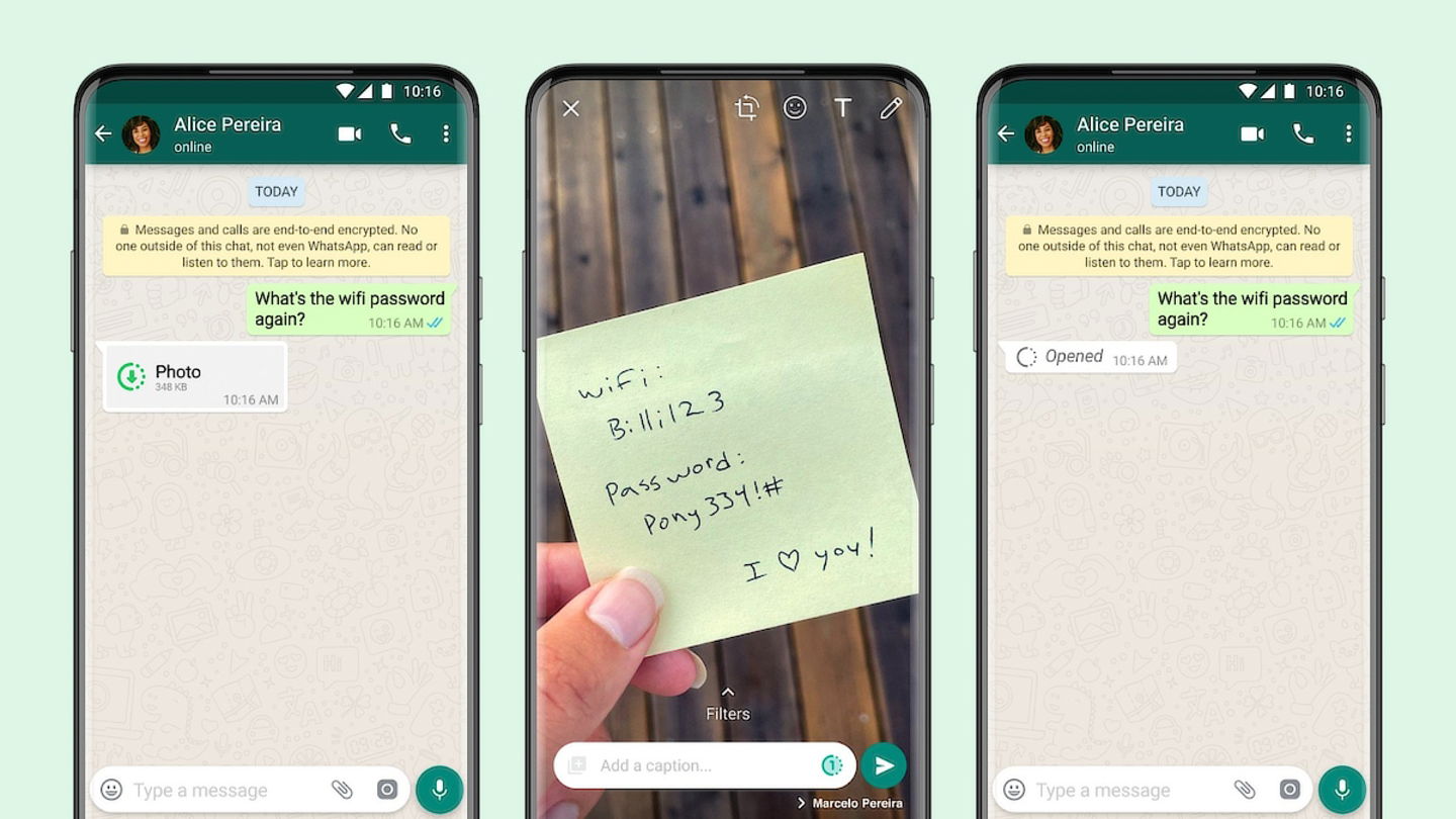 Imagenes de una sola visualizacion de WhatsApp