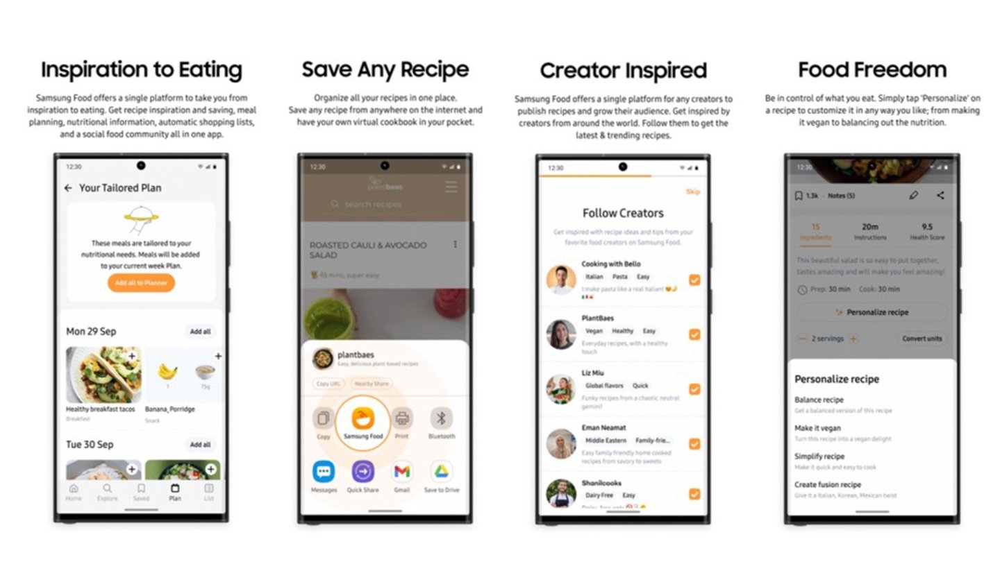 Lo nuevo de Samsung es una app de recetas potenciada por IA: ya puedes descargarla