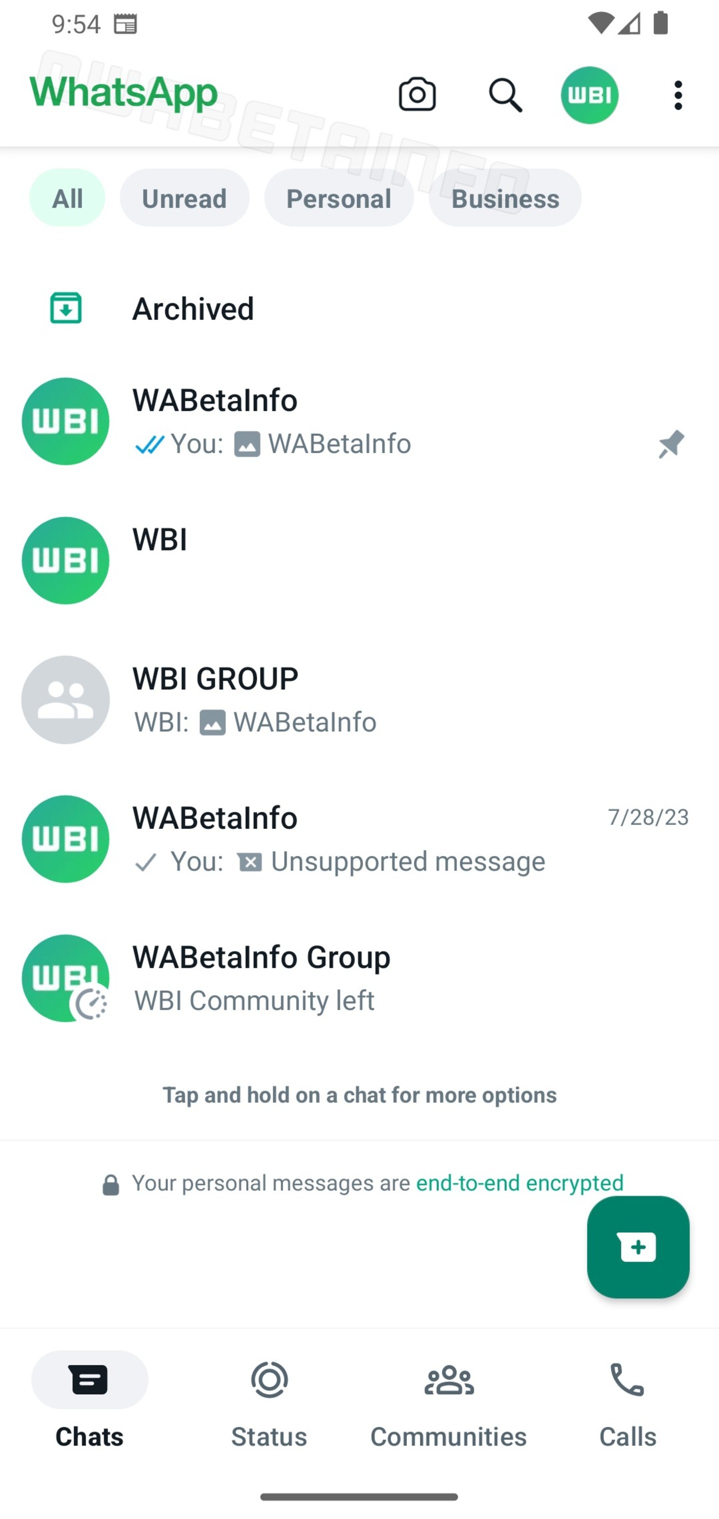 Nueva interfaz de WhatsApp Beta