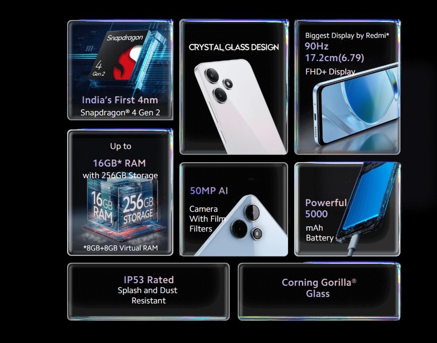 Móvil  Xiaomi Redmi 12 5G, Azul, 256 GB, 8 GB RAM, 6.79  Full HD+,  Snapdragon 4 Gen 2, 5000 mAh, Android 13 - MIUI 14