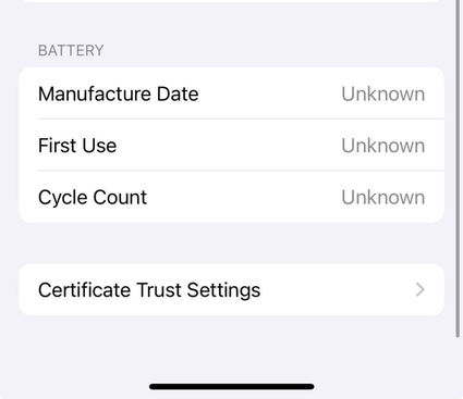 Captura de la función de ciclo de batería deshabilitada