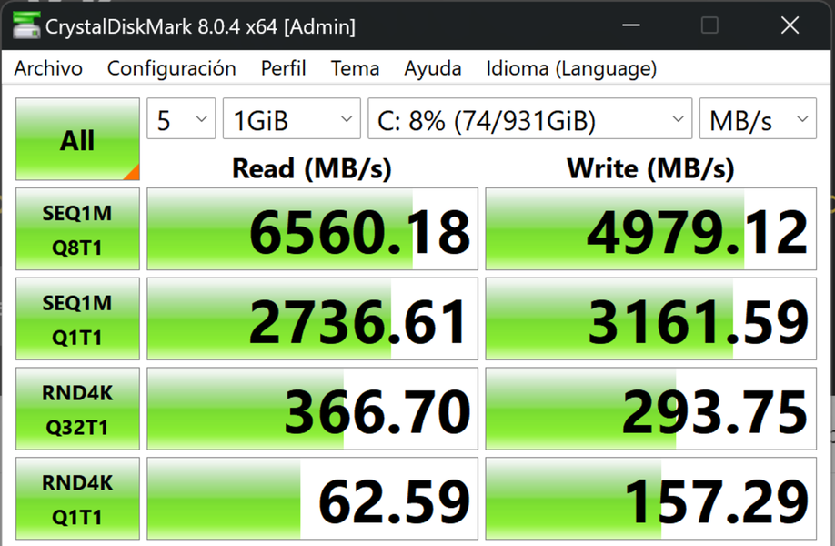 LEctura y escritura del disco duro del Samsung Galaxy Book3 Ultra