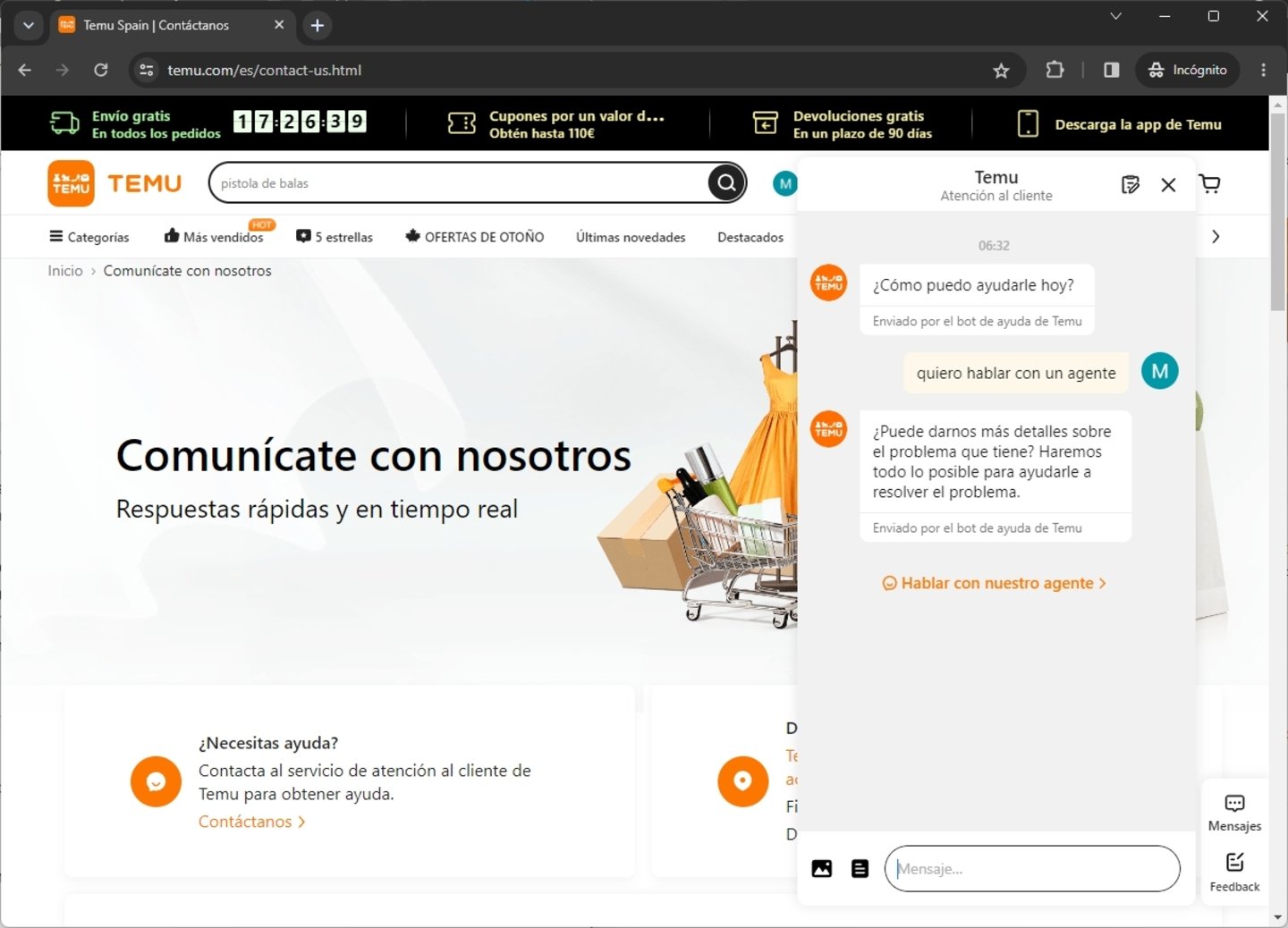 Atención al cliente de : chat en español, teléfono gratuito y todas  las vías para comunicarte