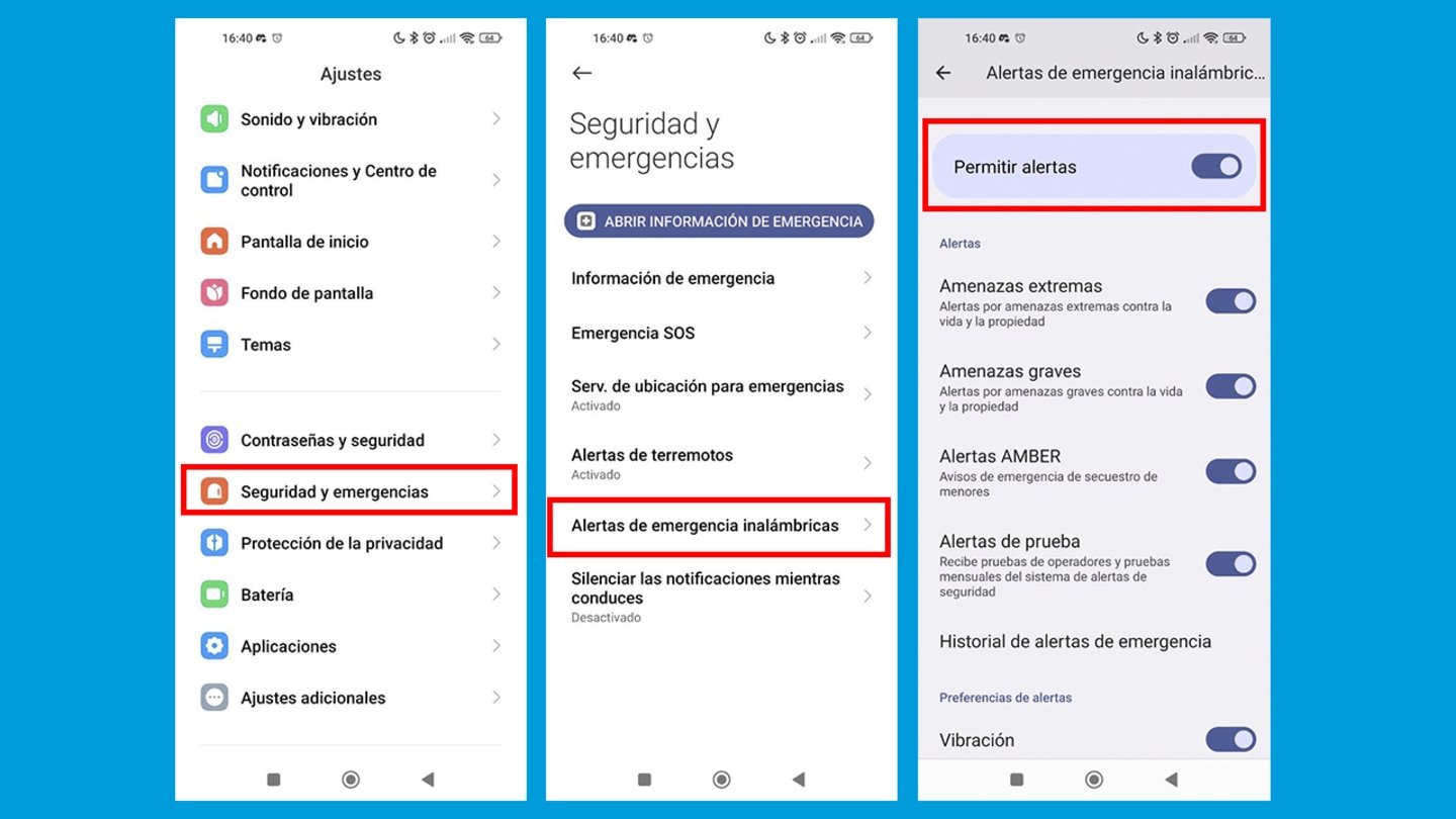 Cómo activar las alertas de emergencia en Android