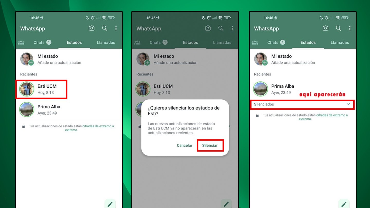 Tutorial de cómo silenciar los estados de un contacto en WhatsApp