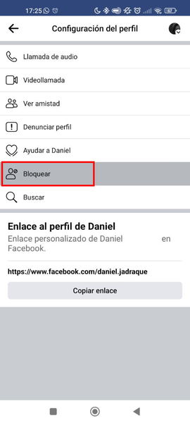 Tutorial de cómo bloquear en Facebook desde el móvil 2