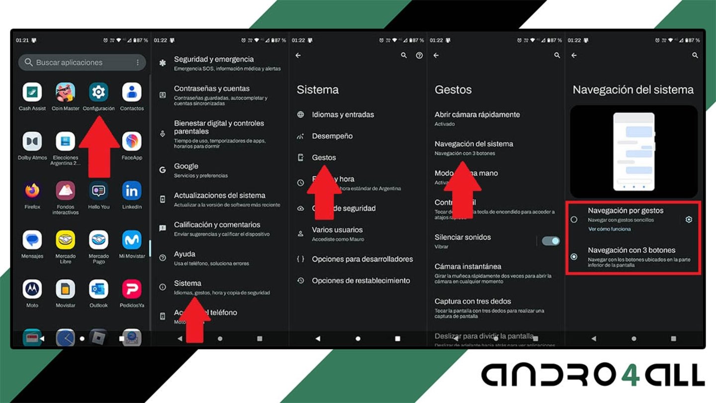 Personalizar el menú de navegación en Android