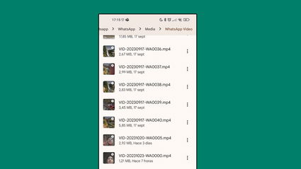 Google Files para encontrar mensajes de vídeo de WhatsApp