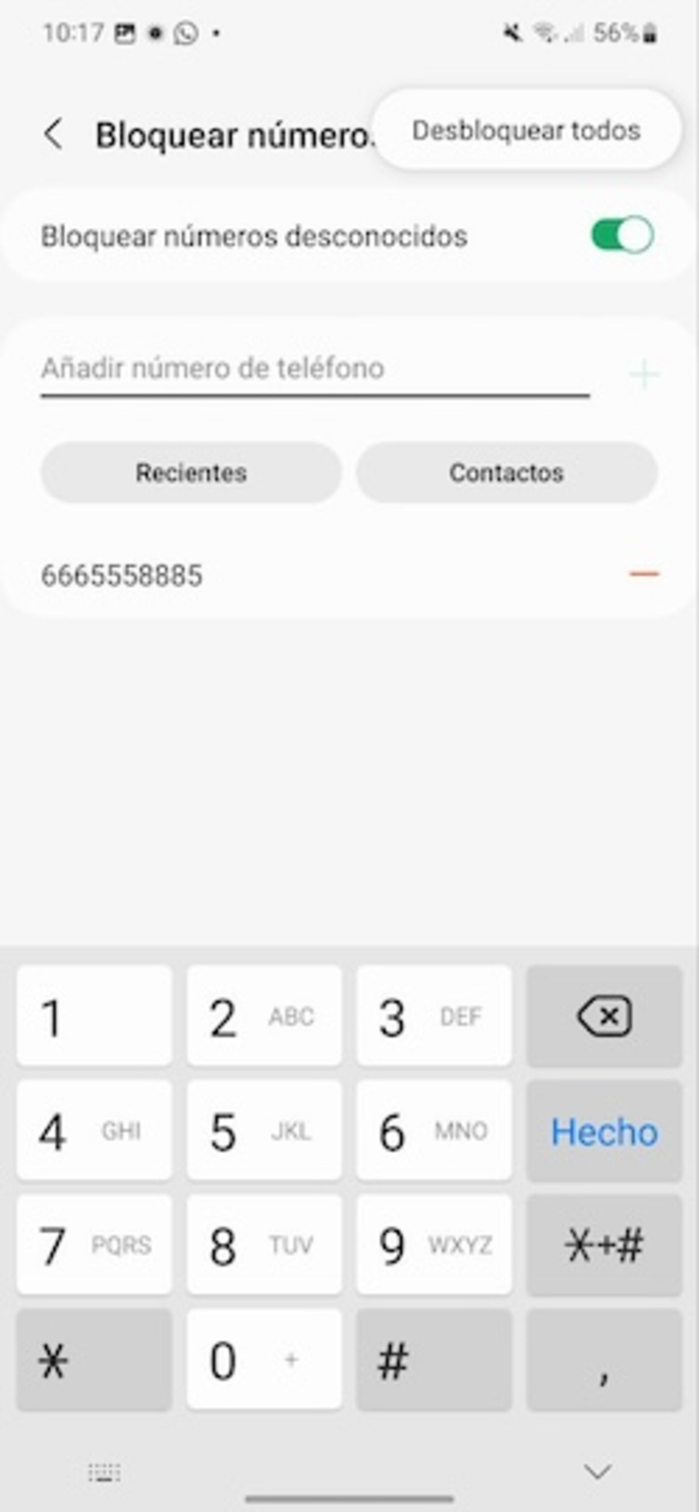 Cómo bloquear números de teléfono en un Samsung con One UI