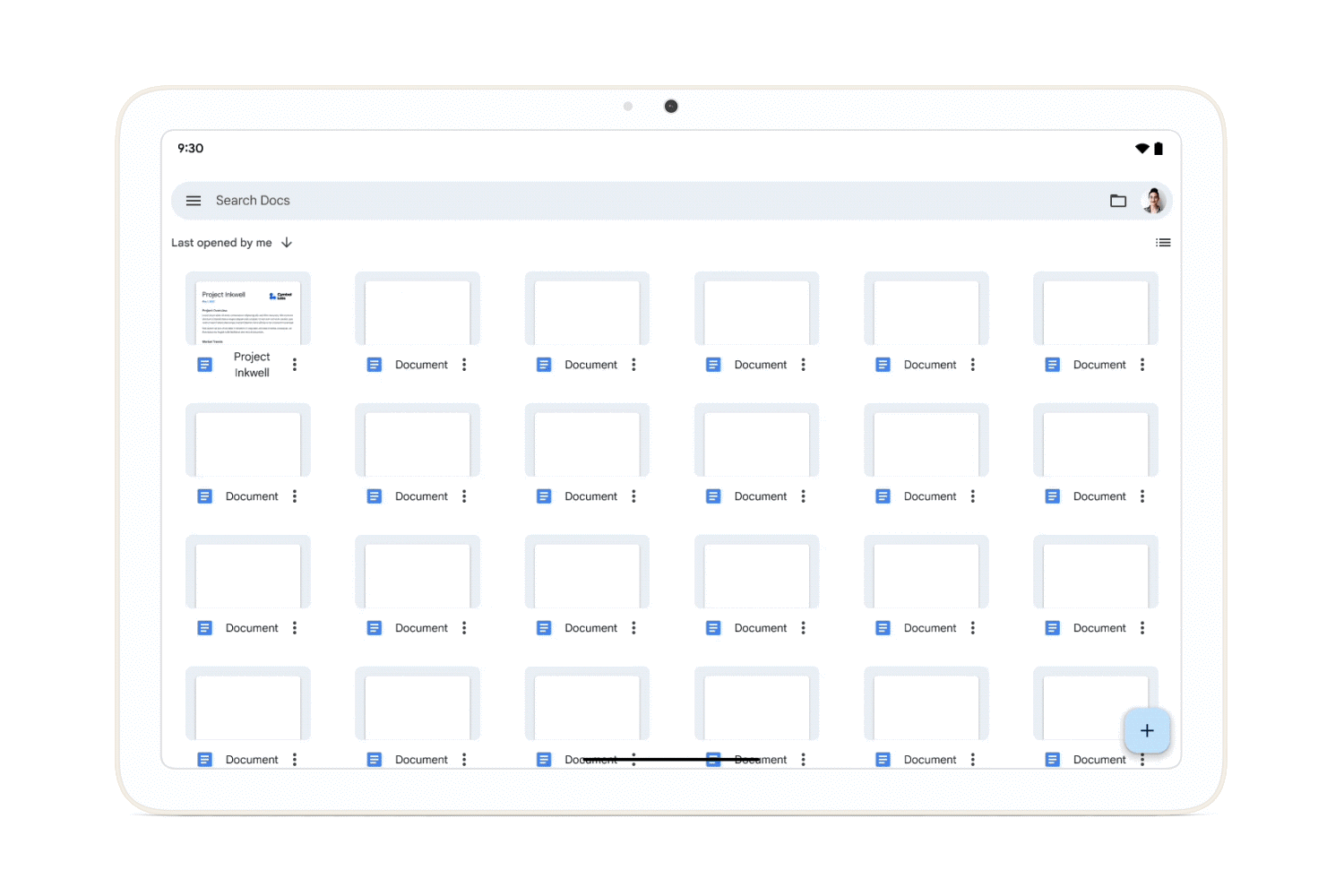 GIF de Google Docs en una tablet
