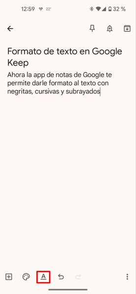 Cómo dar formato de texto a tus notas de Google Keep: negritas, cursivas y mucho más