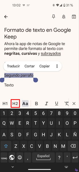 Cómo dar formato de texto a tus notas de Google Keep: negritas, cursivas y mucho más