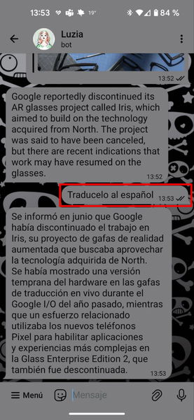 Cómo instalar LuzIA en Telegram y qué puedes hacer con este chatbot de IA