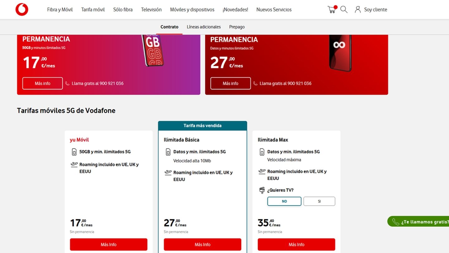 Web de Vodafone