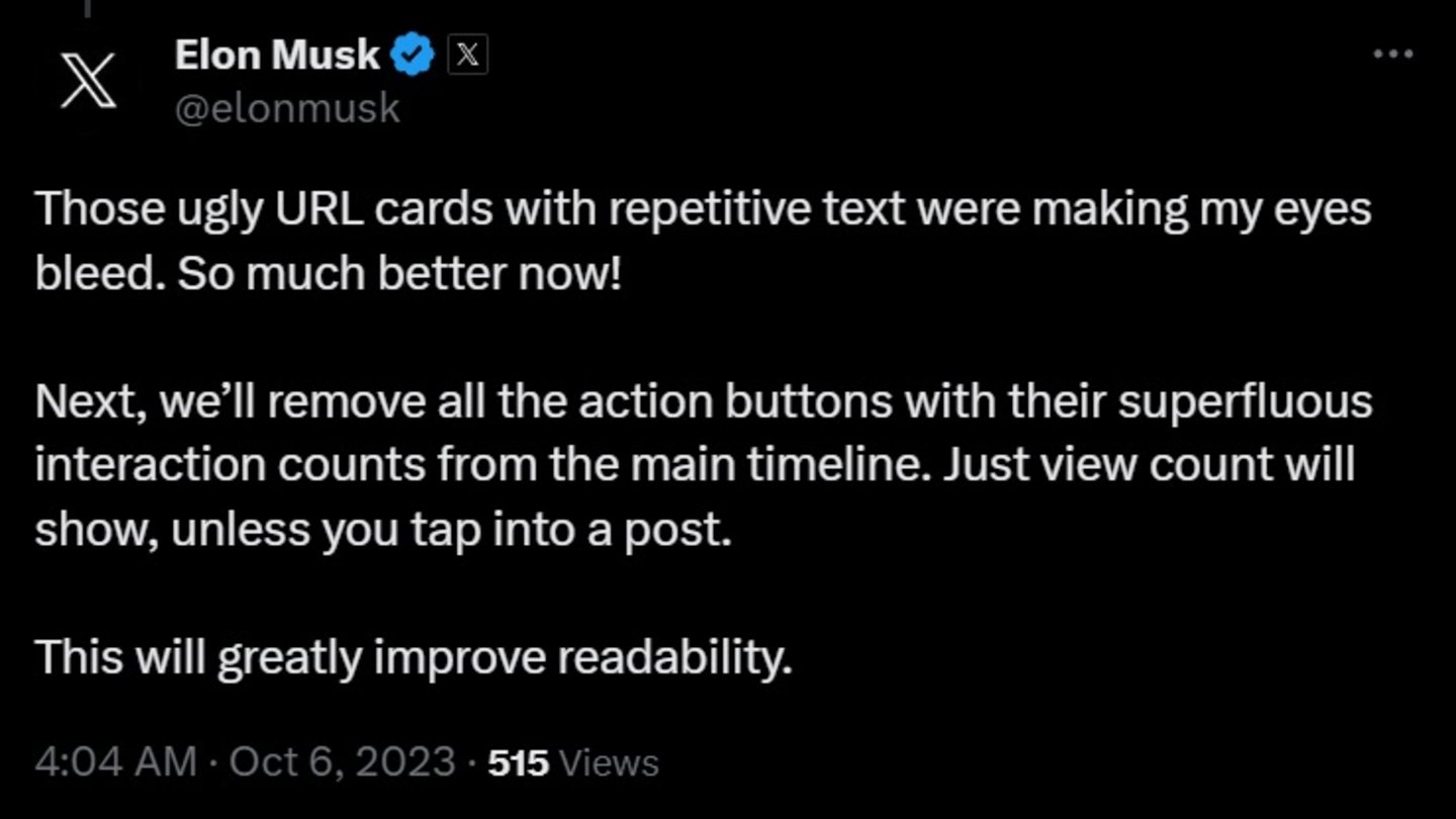 Tweet Elon Musk en X