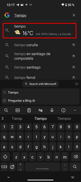 Como añadir un acceso directo a la app de tiempo de Google en la pantalla de inicio de tu Android