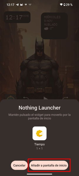 Como añadir un acceso directo a la app de tiempo de Google en la pantalla de inicio de tu Android