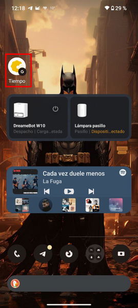 Como añadir un acceso directo a la app de tiempo de Google en la pantalla de inicio de tu Android