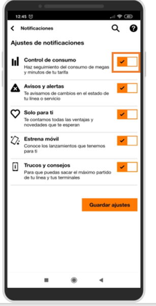 Aplicación de Mi Orange