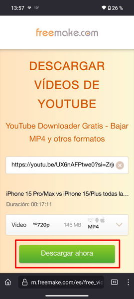 Cómo descargar cualquier video de YouTube totalmente gratis en tu móvil sin instalar apps de terceros