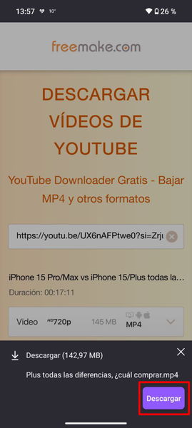 Cómo descargar cualquier video de YouTube totalmente gratis en tu móvil sin instalar apps de terceros