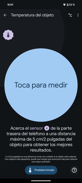Google Pixel 8 Pro App Termómetro