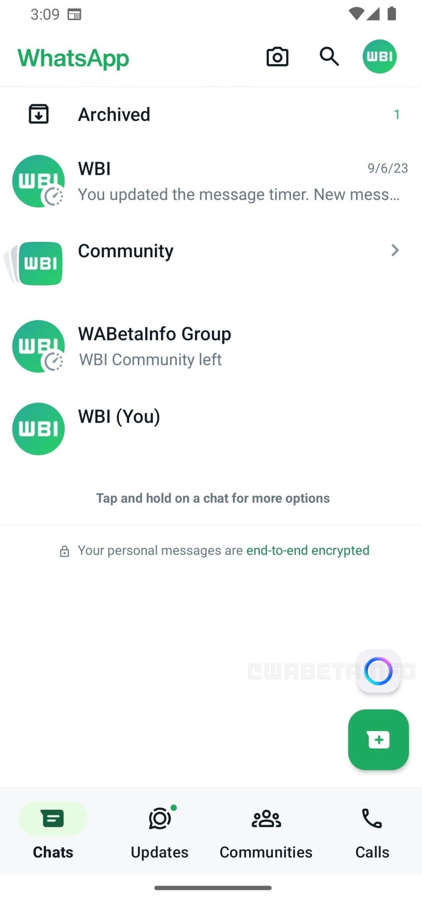 Icono de IA en WhatsApp