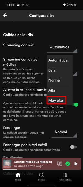 Este sencillo truco de Spotify te permitirá mejorar la calidad de la música con un simple ajuste