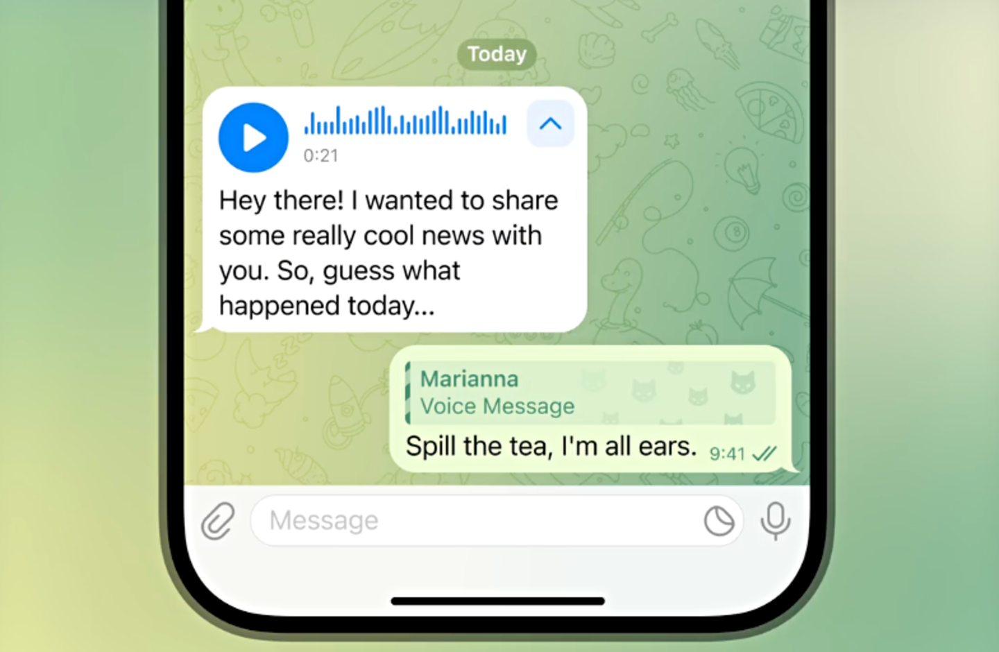 Telegram transcripción voz a texto