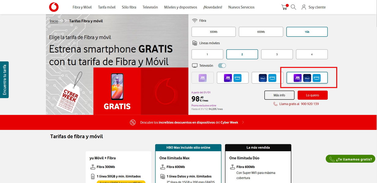 Vodafone ofrece descuentos permanentes para nuevos clientes