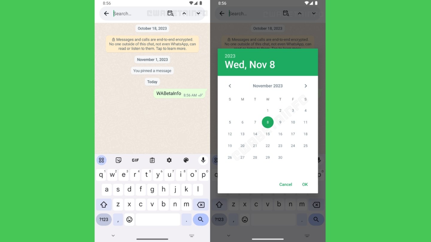 WhatsApp para Android ya te permite buscar mensajes por fecha