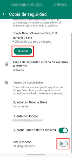 Dos soluciones para seguir guardando la copia de seguridad de WhatsApp en Google Drive sin pagar nada