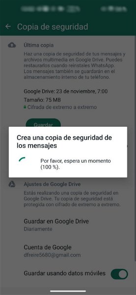 Dos soluciones para seguir guardando la copia de seguridad de WhatsApp en Google Drive sin pagar nada