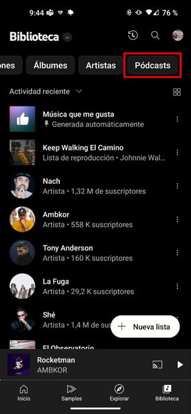 YouTube Music ya permite añadir podcast a través de un feed RSS