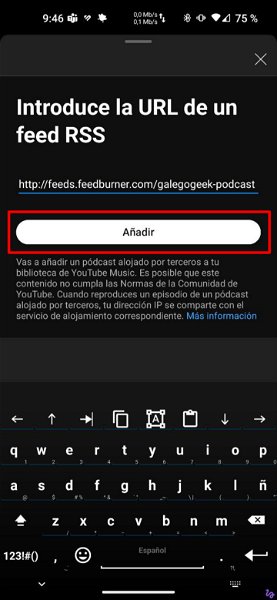 YouTube Music ya permite añadir podcast a través de un feed RSS