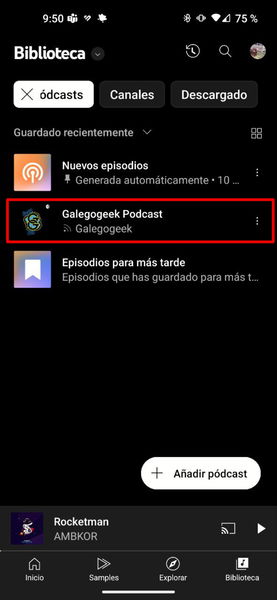 YouTube Music ya permite añadir podcast a través de un feed RSS