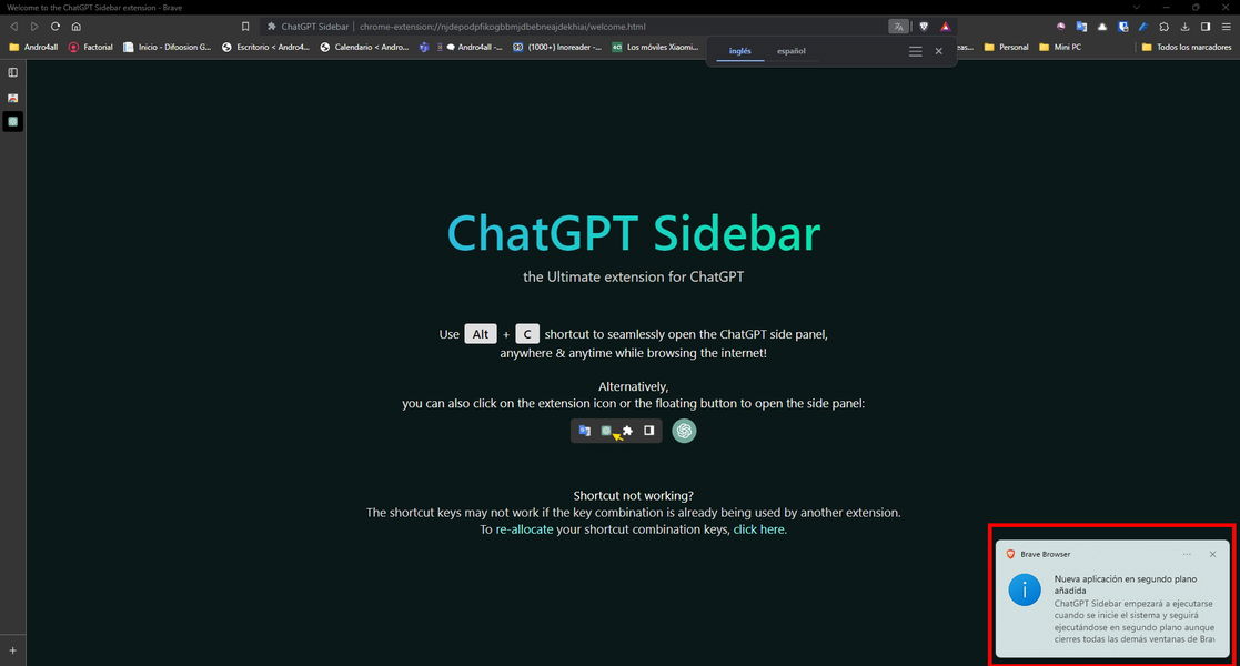 Cómo tener una barra lateral de ChatGPT en Google Chrome para acceder al chatbot de IA en cualquier momento