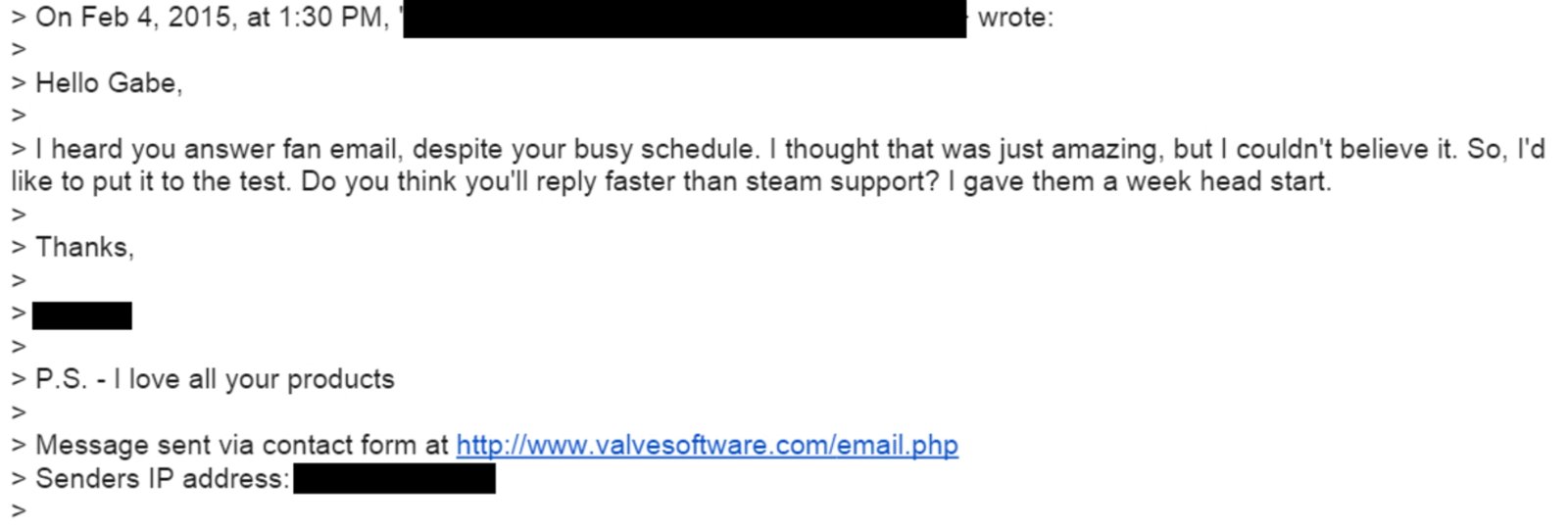 Increíble, pero cierto: el fundador de Valve soluciona personalmente las incidencias de los usuarios en Steam