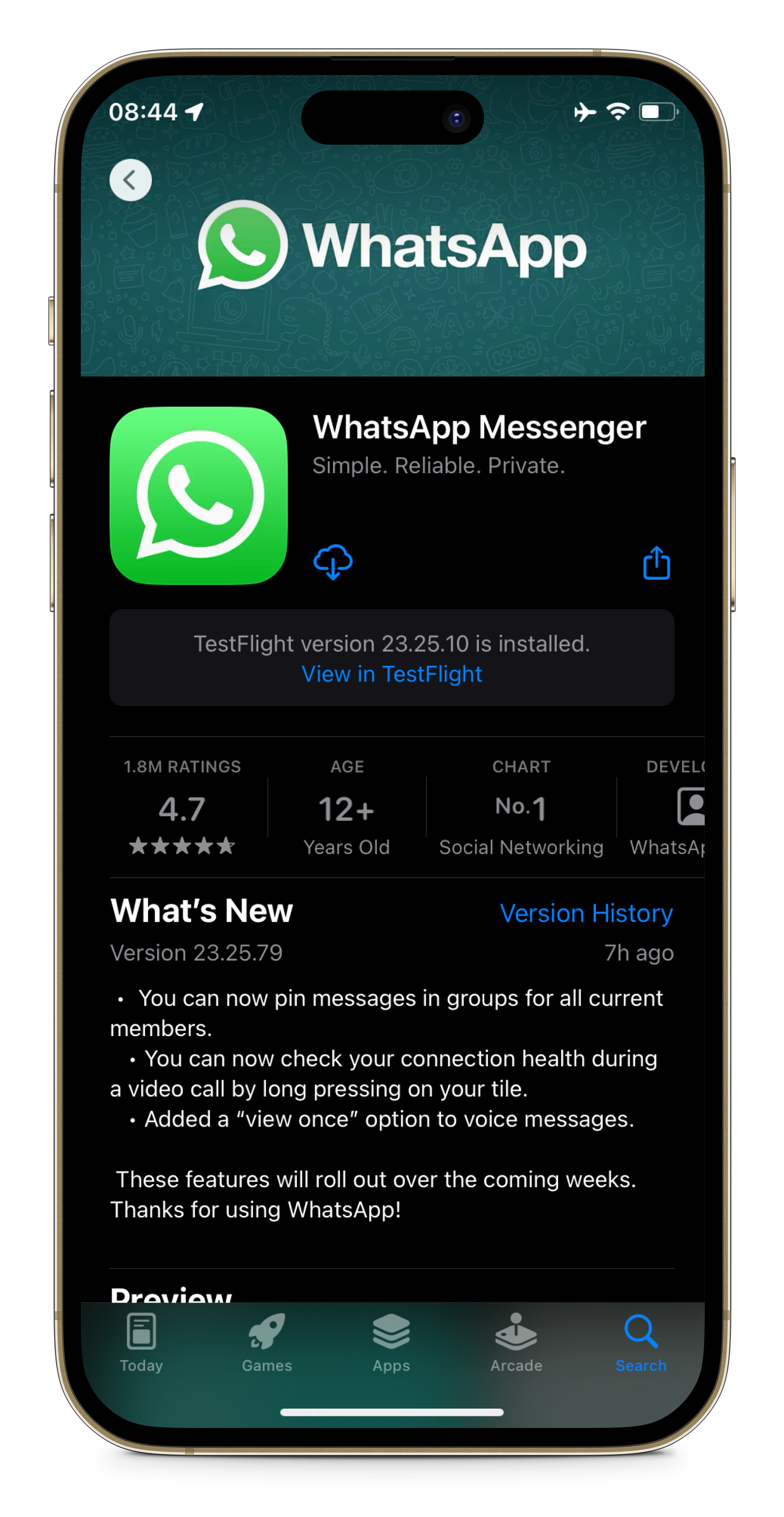 Novedades de WhatsApp en iPhone