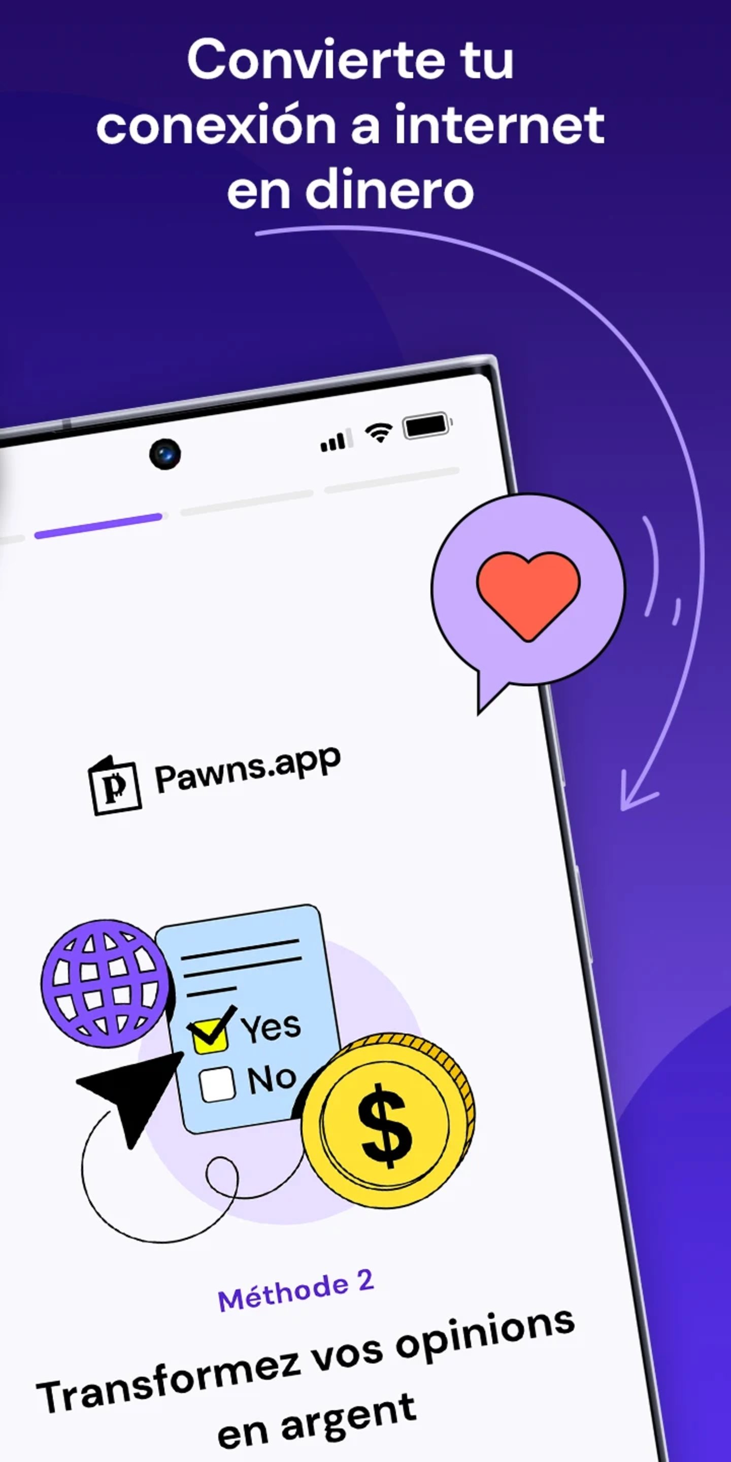 Imagen promocional de la app Pawns.app