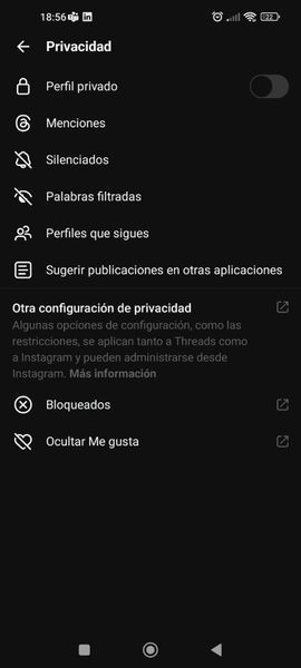 Cómo poner privado el perfil de Threads